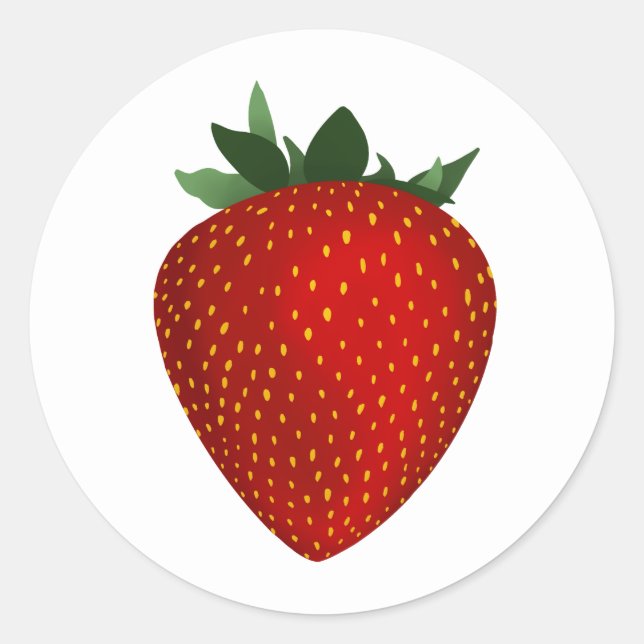 strawberry classic round sticker (Front)