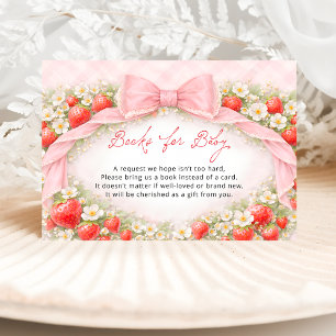 Strawberry Coquette Baby Shower Books for Baby Enclosure Card
