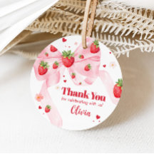 Strawberry Coquette Birthday Party Round