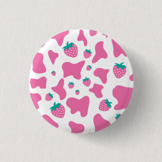 Strawberry Cow 3 Cm Round Badge