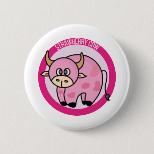 Strawberry Cow Costume Cute Design Ideas Cartoon 6 Cm Round Badge