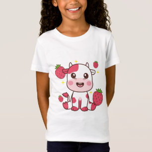 Strawberry Cow, Cute Cow, Pink Cow Pet T-Shirt