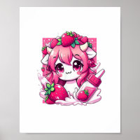 Strawberry Cow Kawaii Anime Strawberry Milk _1