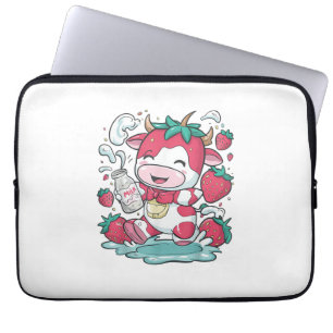 Strawberry Cow Kawaii Anime Strawberry Milk _4 Laptop Sleeve