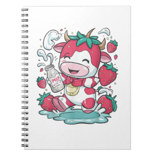Strawberry Cow Kawaii Anime Strawberry Milk _4 Notebook