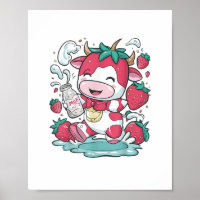 Strawberry Cow Kawaii Anime Strawberry Milk _4