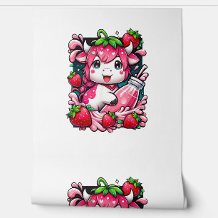 Strawberry Cow Kawaii Anime Strawberry Milk  Wallpaper