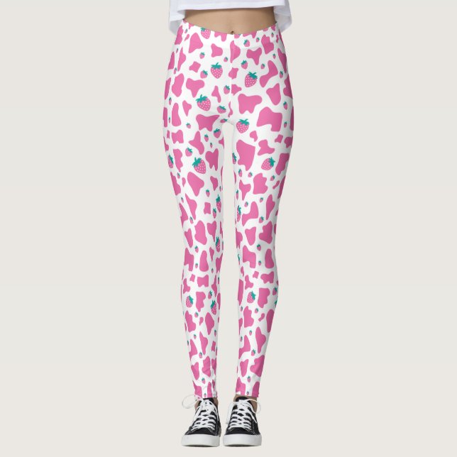 Strawberry Cow Leggings (Front)