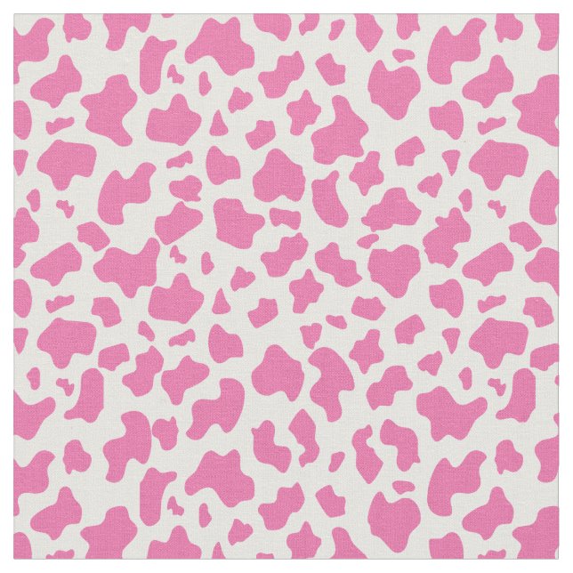 Strawberry Cow print, custom background and size Fabric (Close Up)