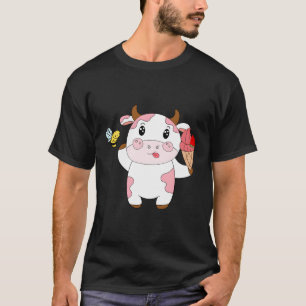 Strawberry Cow With Ice Cream And Bee For And T-Shirt