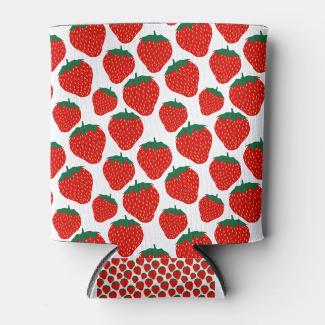 strawberry crazy pattern can cooler (Front)