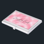 Strawberry & Cream Modern Faux Glitter Business Card Holder<br><div class="desc">Elegant modern simple faux glitter strawberry and cream tones customisable template.</div>