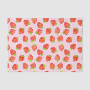 Strawberry Cream Pattern Pretty Pink Red Tissue Paper