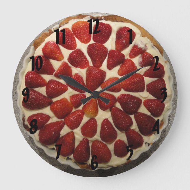 Strawberry Cream Pie Wall Clock (Front)