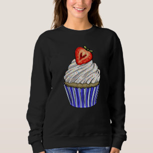 Strawberry Cup Cakes Plain  Women Baking Muffins L Sweatshirt