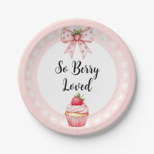 Strawberry Cupcake Baby Shower-Plates Paper Plate