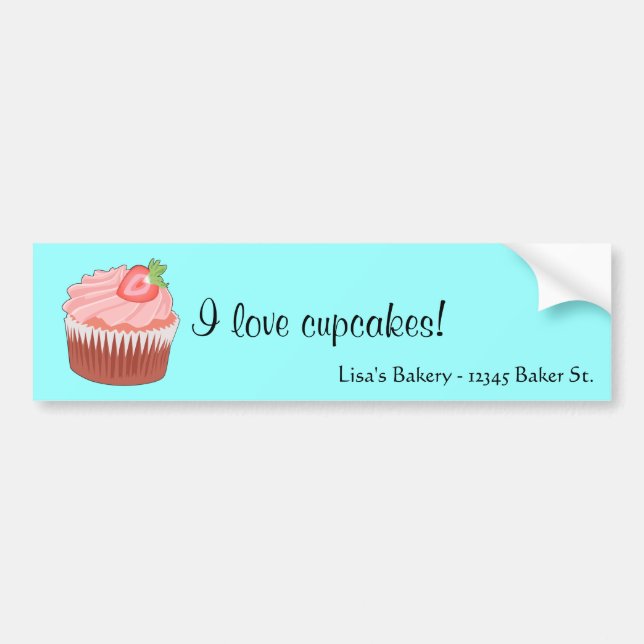 Strawberry Cupcake Bumper Sticker (Front)