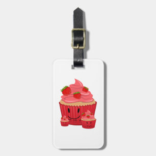 Strawberry Cupcake Family Luggage Tag