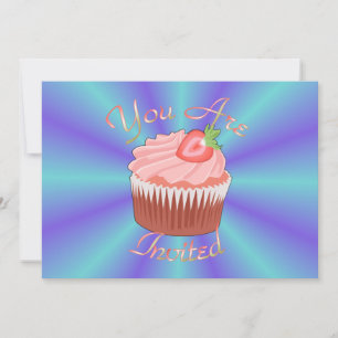Strawberry Cupcake Invitation