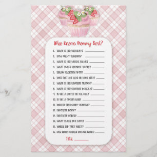 Strawberry Cupcake Pink Baby to Bee Shower Game Flyer