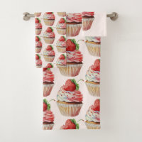 Strawberry Cupcake Sweet Dessert Pattern