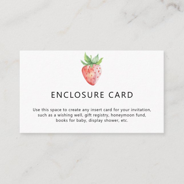 Strawberry - Custom Text Enclosure Card (Front)