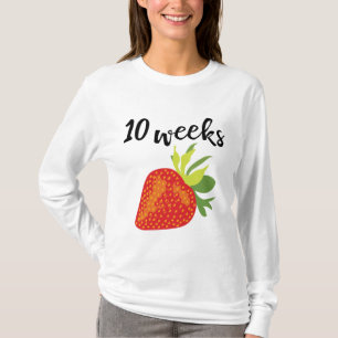 Strawberry Customize Weeks Baby Due Date Maternity T-Shirt