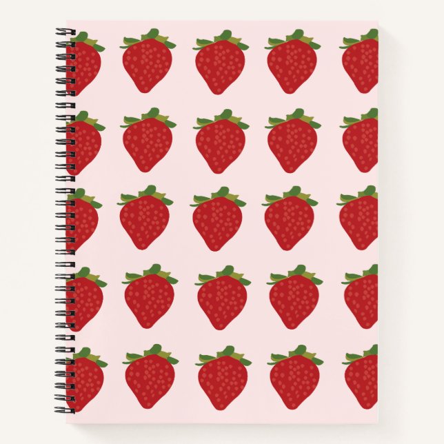 Strawberry Cute Recipe Strawberries Notebook (Front)