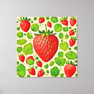 Strawberry Dadaist Artwork Canvas Print