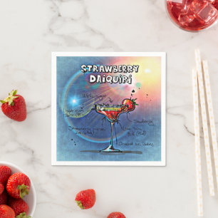 Strawberry Daiquiri (#10 of 12 Drink Recipe Sets)  Napkin