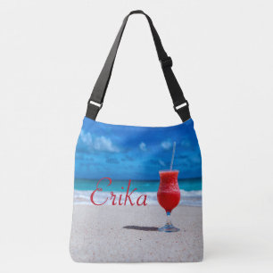 Strawberry Daiquiri Caribbean Beach Personalised Crossbody Bag