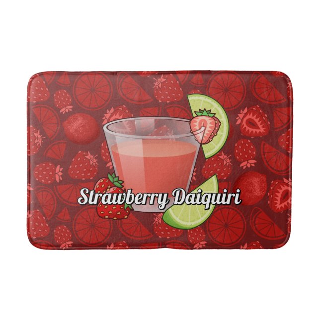 Strawberry Daiquiri Cocktail Bath Mat (Front)