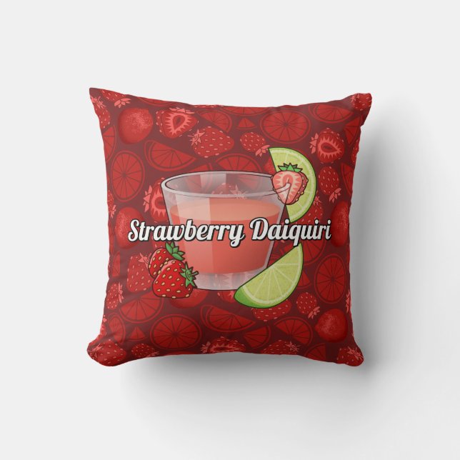Strawberry Daiquiri Cocktail Cushion (Front)