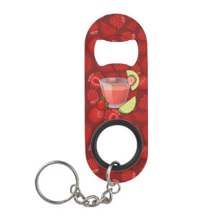 Strawberry Daiquiri Keychain Bottle Opener