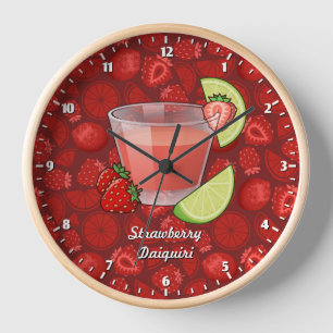 Strawberry Daiquiri Large Clock