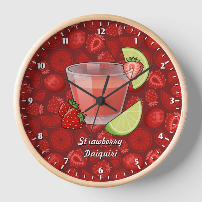 Strawberry Daiquiri Large Clock (Front)