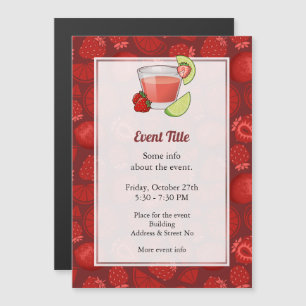 Strawberry Daiquiri Magnetic Invitation