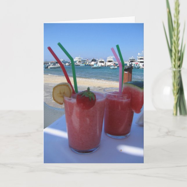 Strawberry Daiquiris, Mykonos, Greece -  Card (Front)