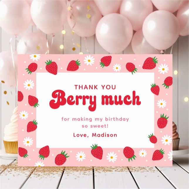 Strawberry Daisy Birthday Thank You (Creator Uploaded)