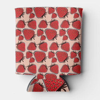 Strawberry Delight: Vintage Pattern Charm. Can Cooler