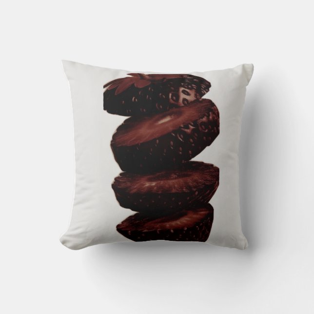 Strawberry Design Throw Pillow – Soft & Stylish (Front)