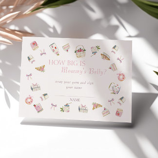 Strawberry Dessert Baby Shower Big Mommys Belly Enclosure Card