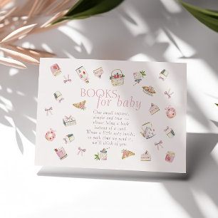 Strawberry Dessert Baby Shower Books For Baby  Enclosure Card
