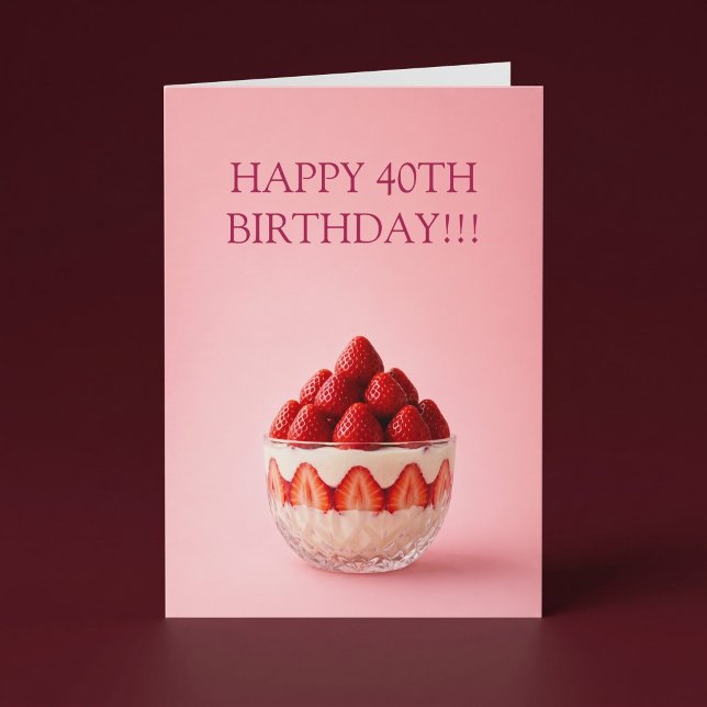 Strawberry Dessert Birthday Card (Creator Uploaded)