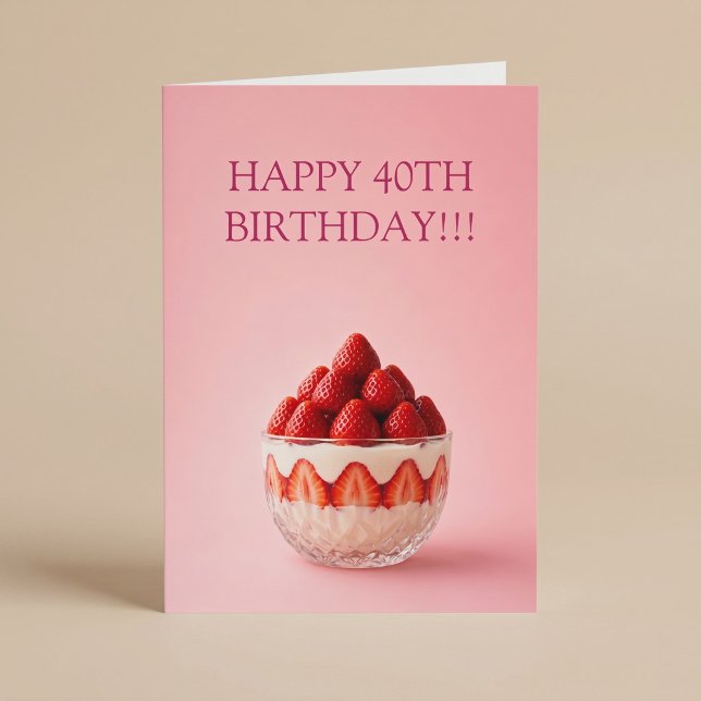 Strawberry Dessert Birthday Card (Creator Uploaded)