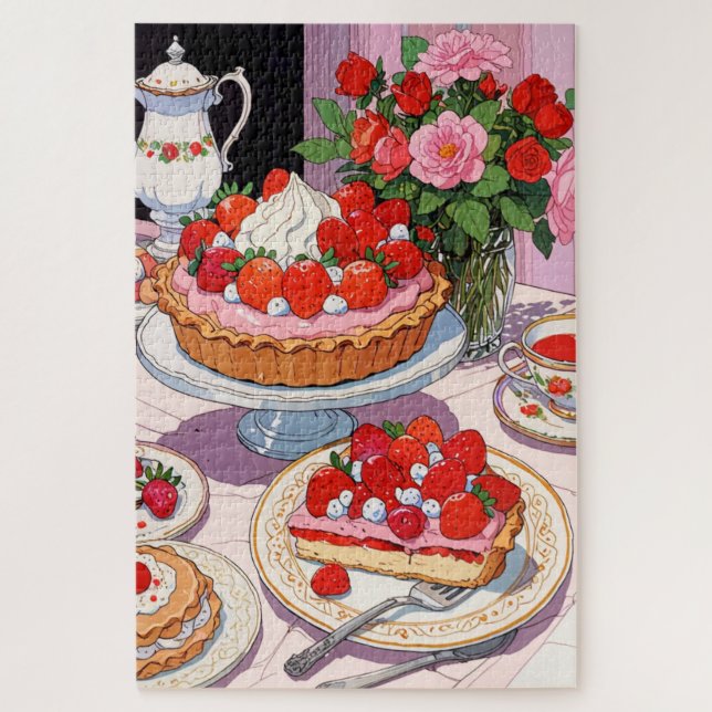 Strawberry dessert Puzzle (Vertical)
