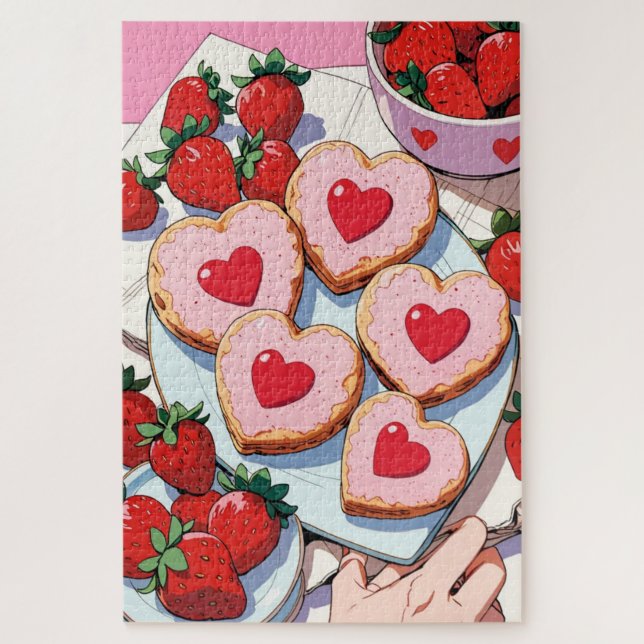Strawberry dessert Puzzle (Vertical)