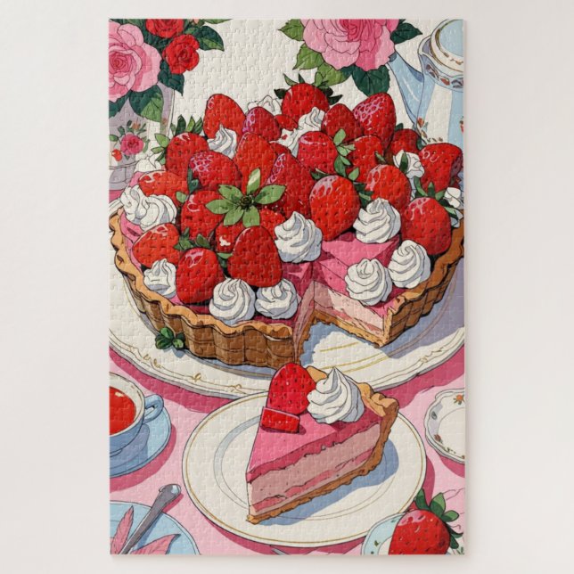 Strawberry dessert Puzzle (Vertical)