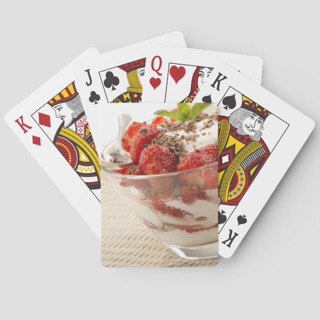 Strawberry Dessert With Fresh Yogurt Playing Cards (Back)