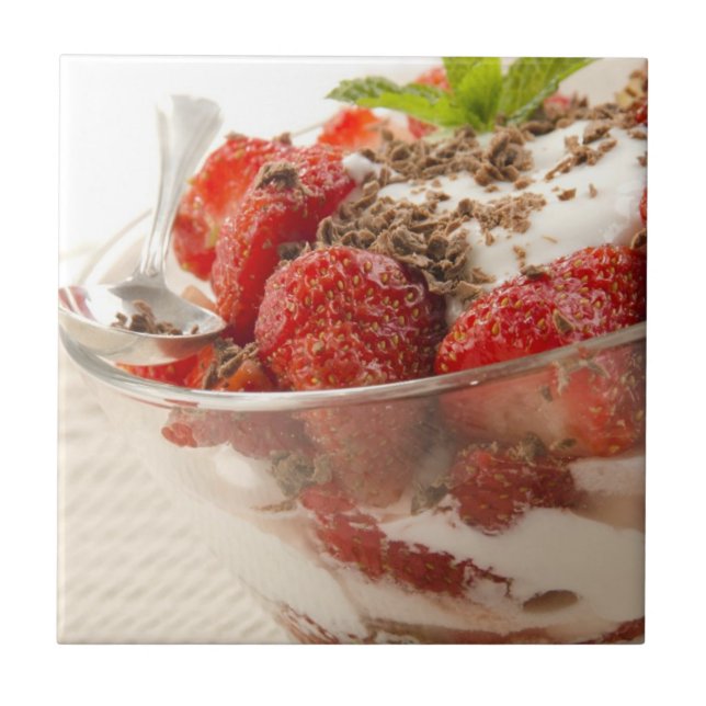 Strawberry Dessert With Fresh Yogurt Tile (Front)